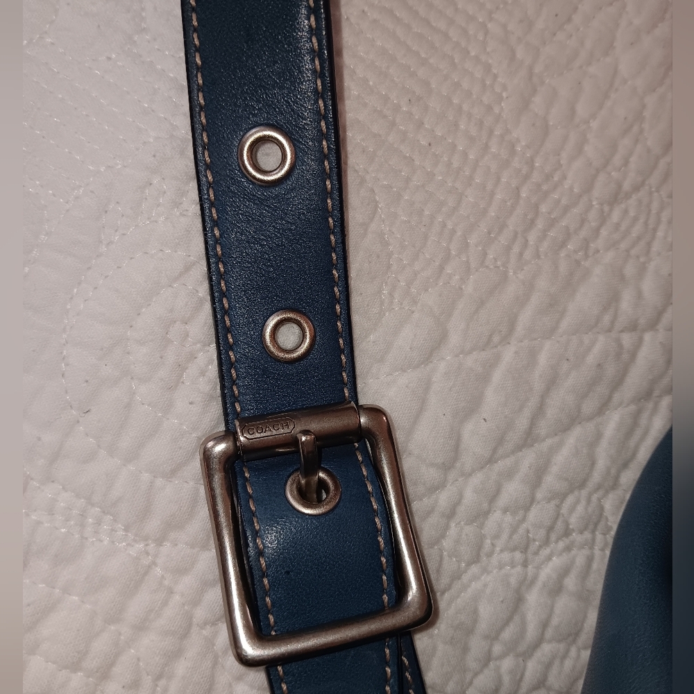Coach Navy Leather Backpack - Picture 6 of 14